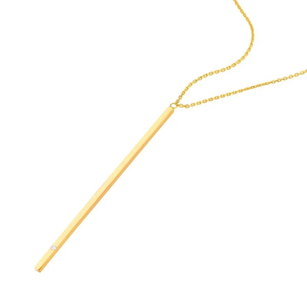 Vertical Bar Necklace with 1/2pt Diamond
