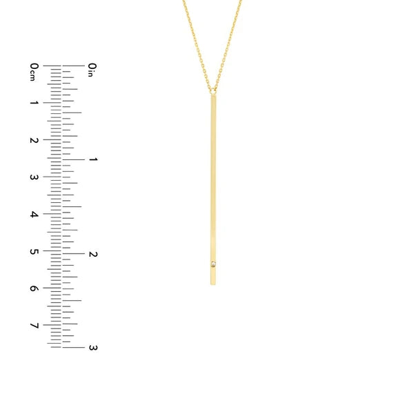 Vertical Bar Necklace with 1/2pt Diamond