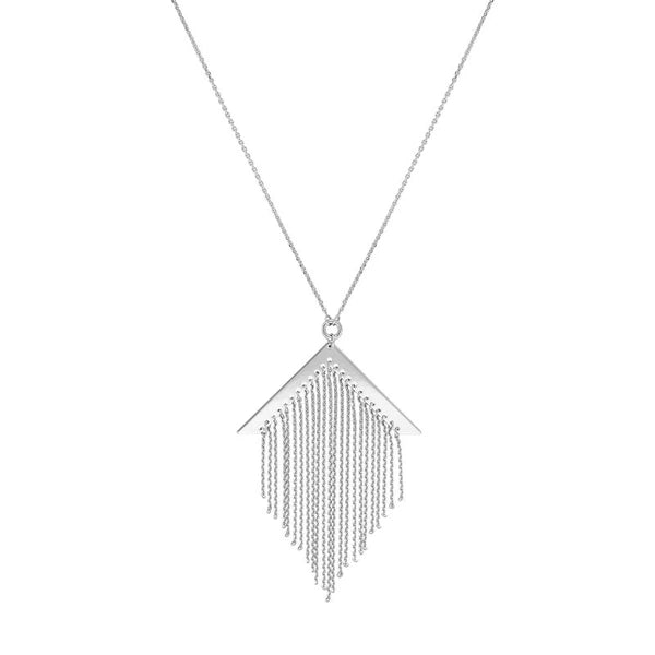Sterling Silver Chevron Fringe Adjustable Necklace