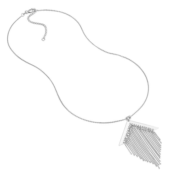 Sterling Silver Chevron Fringe Adjustable Necklace