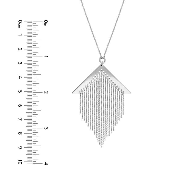 Sterling Silver Chevron Fringe Adjustable Necklace