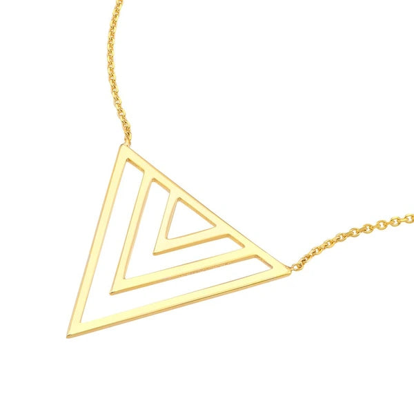 Open Triple Triangle Adjustable Necklace