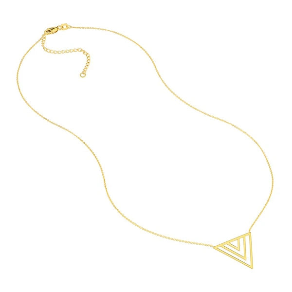 Open Triple Triangle Adjustable Necklace