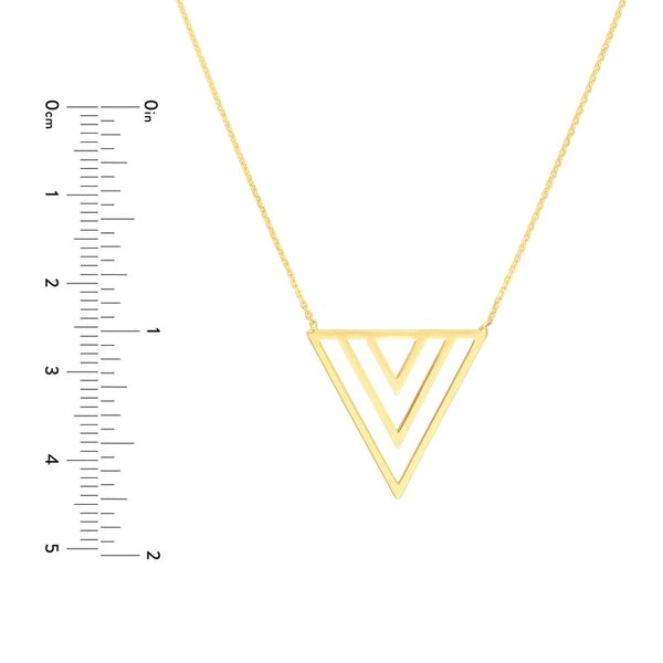 Open Triple Triangle Adjustable Necklace