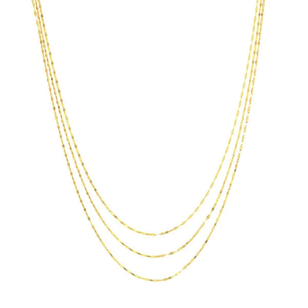 Hammered Mariner Chain Layered Necklace