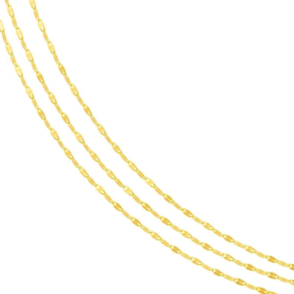 Hammered Mariner Chain Layered Necklace