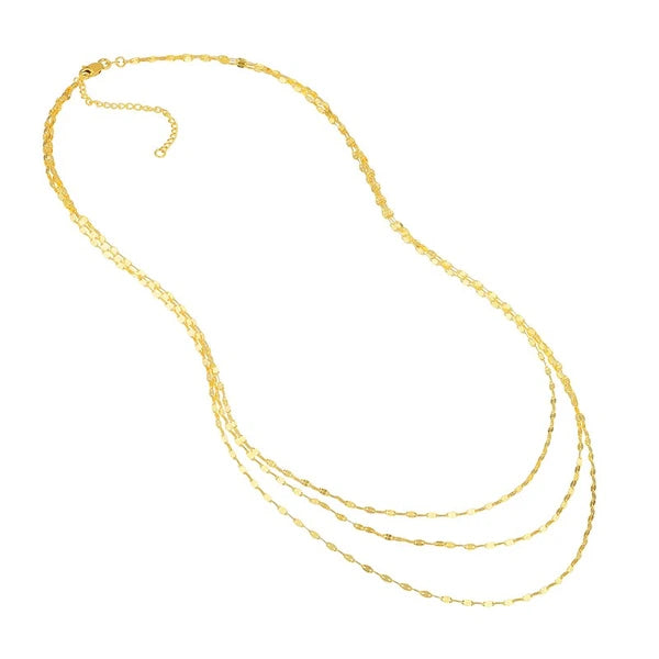 Hammered Mariner Chain Layered Necklace
