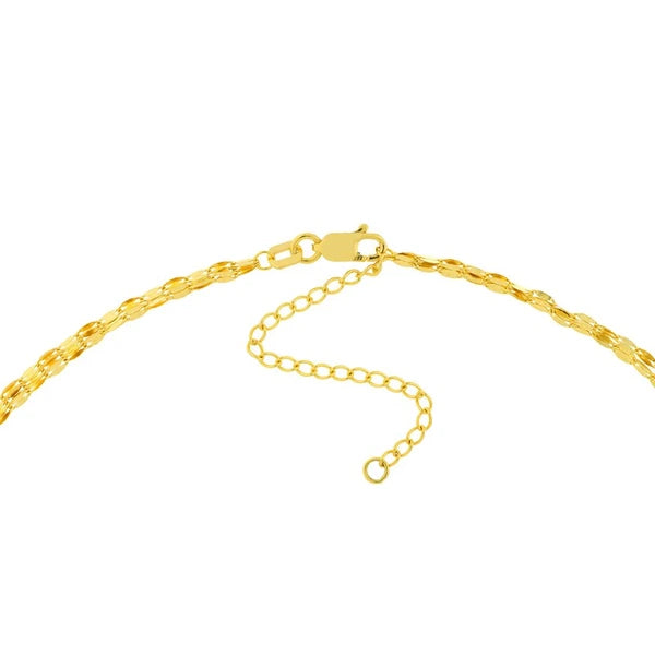 Hammered Mariner Chain Layered Necklace
