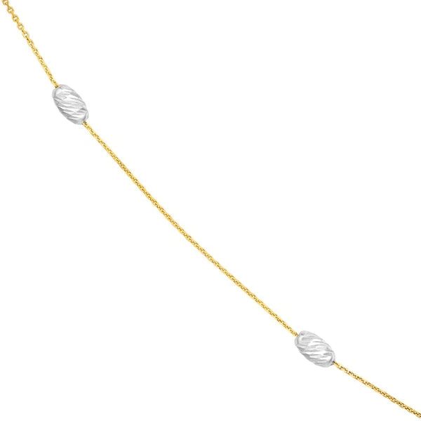 Long And Lovely Yllow/White Oval Bead Necklace