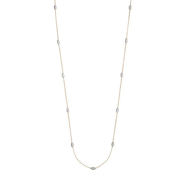 Long And Lovely Oval Bead Necklace
