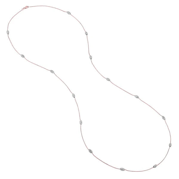 Long And Lovely Oval Bead Necklace