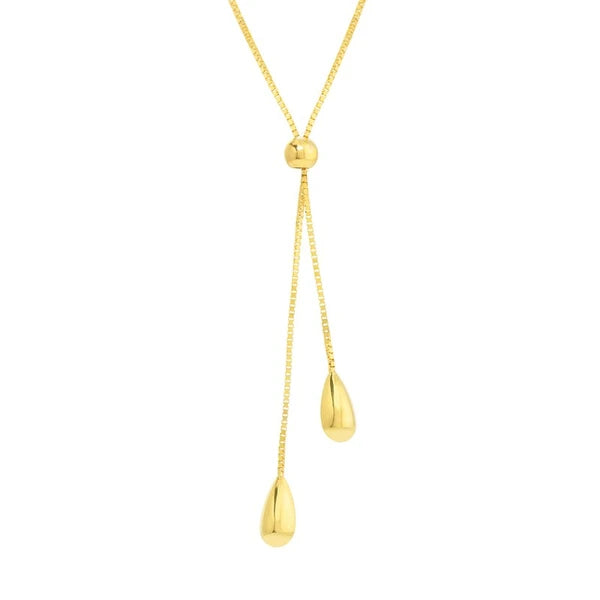 Double Teardrop Lariat Necklace