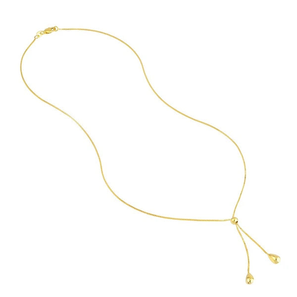 Double Teardrop Lariat Necklace