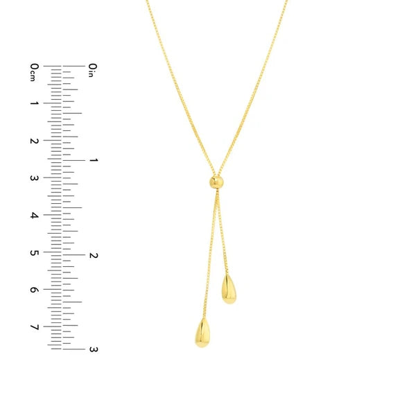 Double Teardrop Lariat Necklace