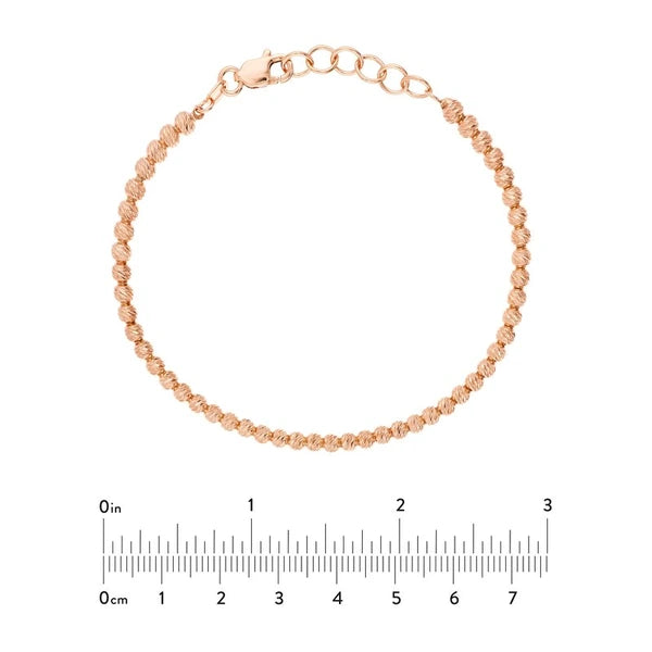 Sterling Silver Diamond-Cut Beads Adjustable Bracelet