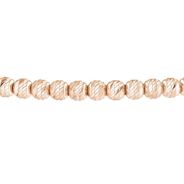 Sterling Silver Diamond-Cut Beads Adjustable Bracelet