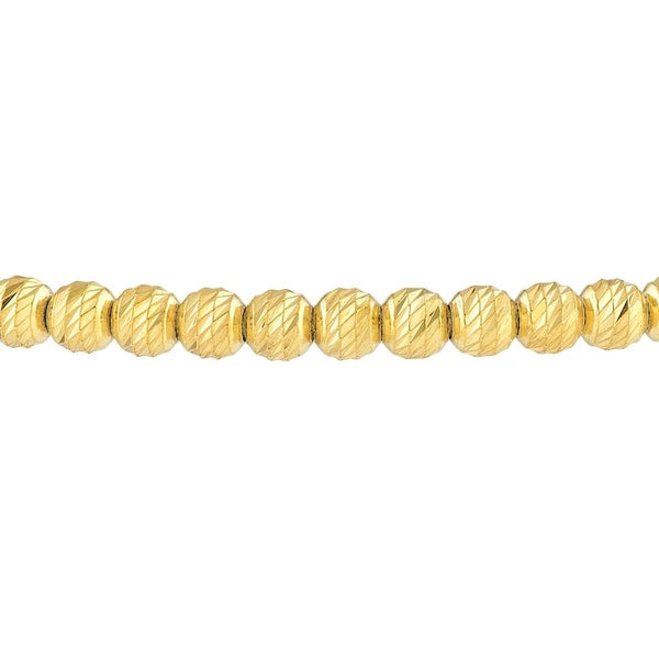 Sterling Silver Diamond-Cut Beads Adjustable Bracelet