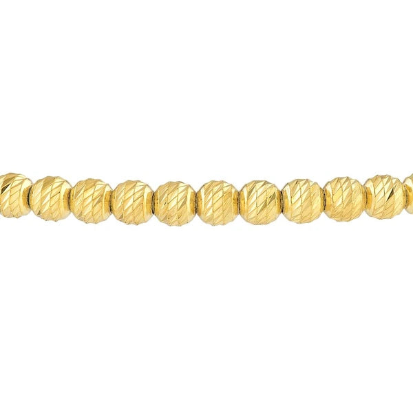 Sterling Silver Diamond-Cut Beads Adjustable Bracelet