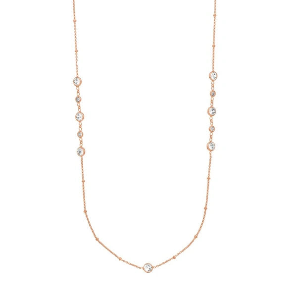 Saturn Chain Bezel Long Necklace