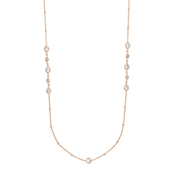 Saturn Chain Bezel Long Necklace