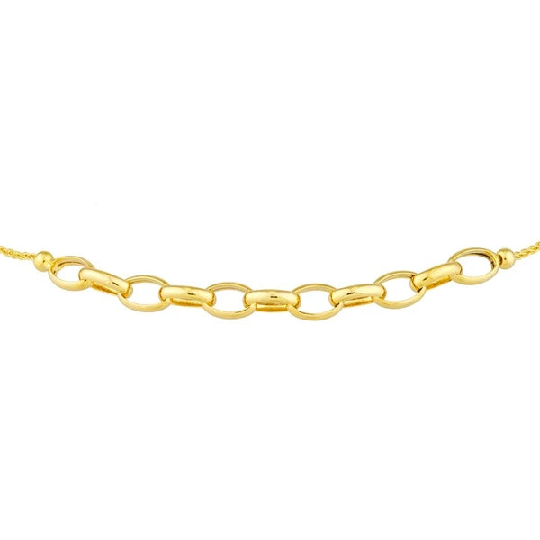 Oval Rolo Chain Bolo Bracelet