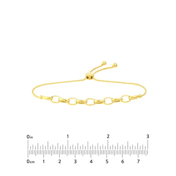 Oval Rolo Chain Bolo Bracelet