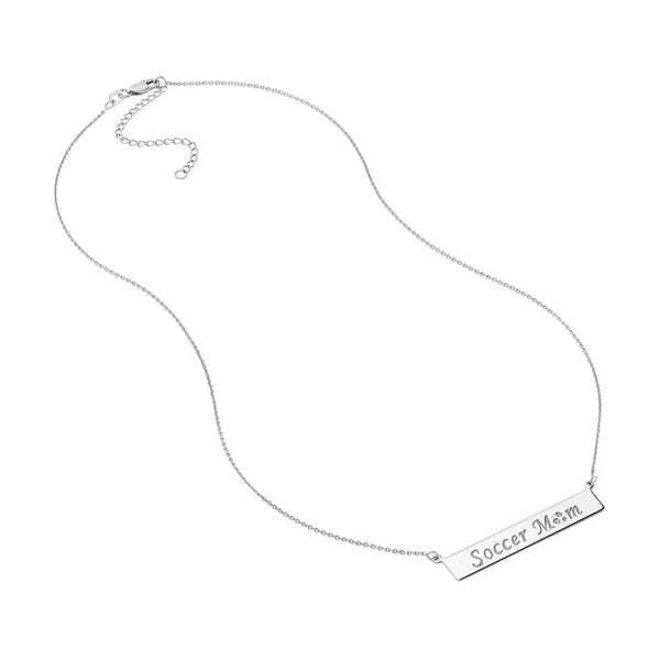 Soccer Mom Bar Necklace in Plated Sterling Silver
