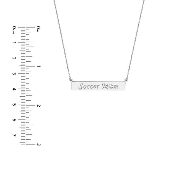 Soccer Mom Bar Necklace in Plated Sterling Silver