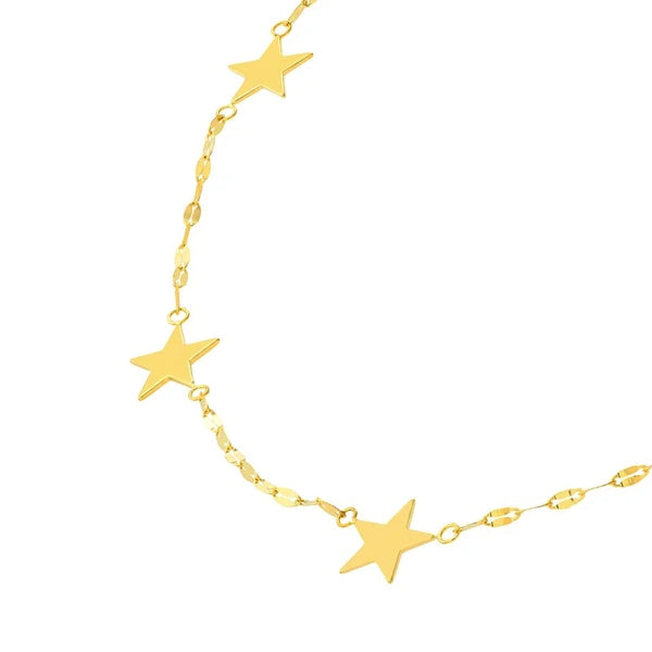 Flat Mariner Chain Star Stations Necklace