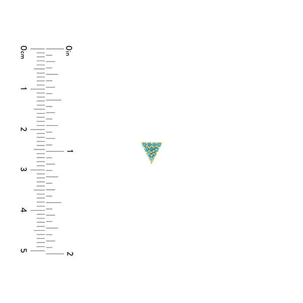 Simulated Turquoise Triangle Stud Earrings