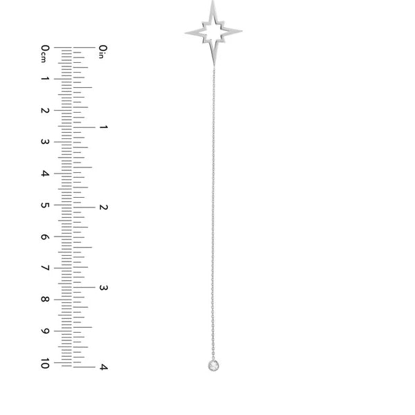 North Star and CZ Bezel Lariat Necklace
