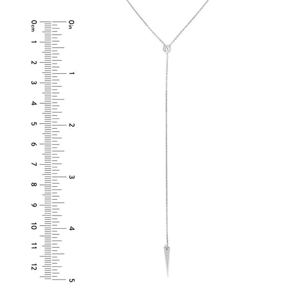 CZ Bezel and Spear Lariat Necklace