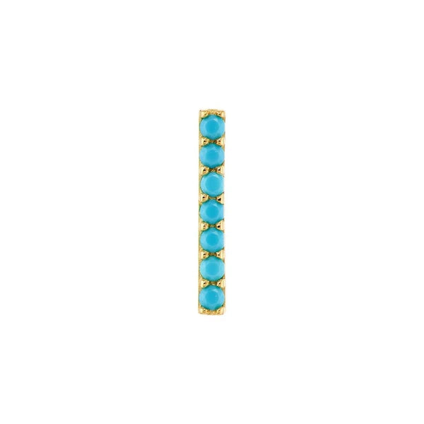 Simulated Turquoise Staple Stud Earrings