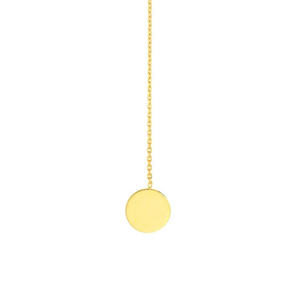 Circle and Engravable Disc Lariat Necklace