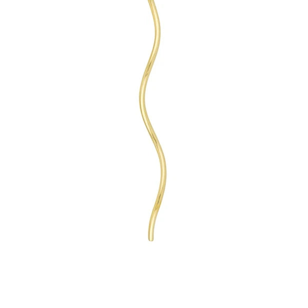 Wavy Tube and Chain Threader Earrings