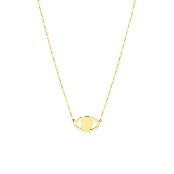 Evil Eye Cutout Adjustable Necklace