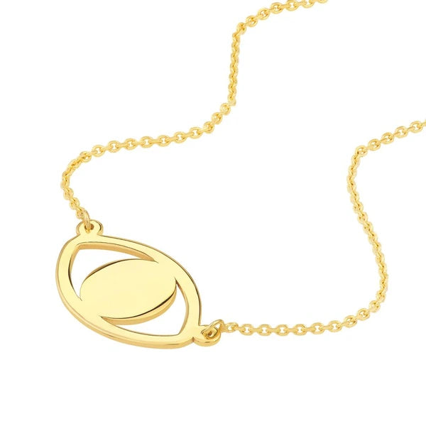 Evil Eye Cutout Adjustable Necklace