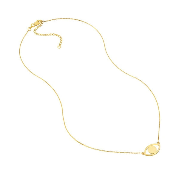 Evil Eye Cutout Adjustable Necklace