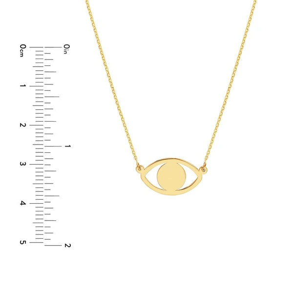 Evil Eye Cutout Adjustable Necklace