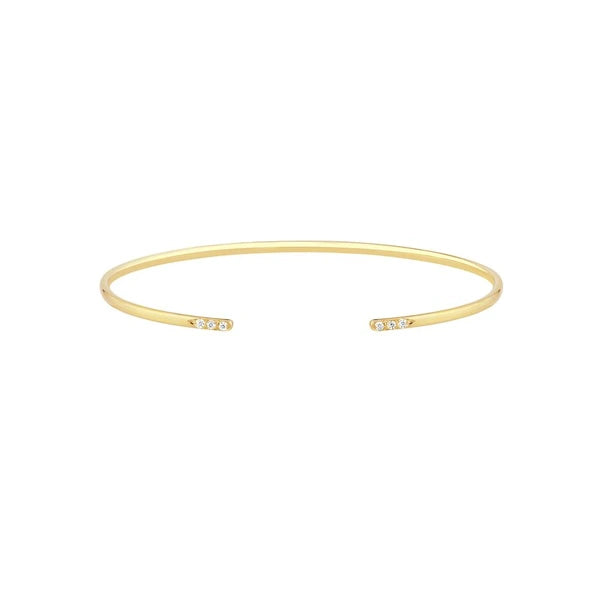 Cuff Bangle with 1/20tcw Diamond Ends