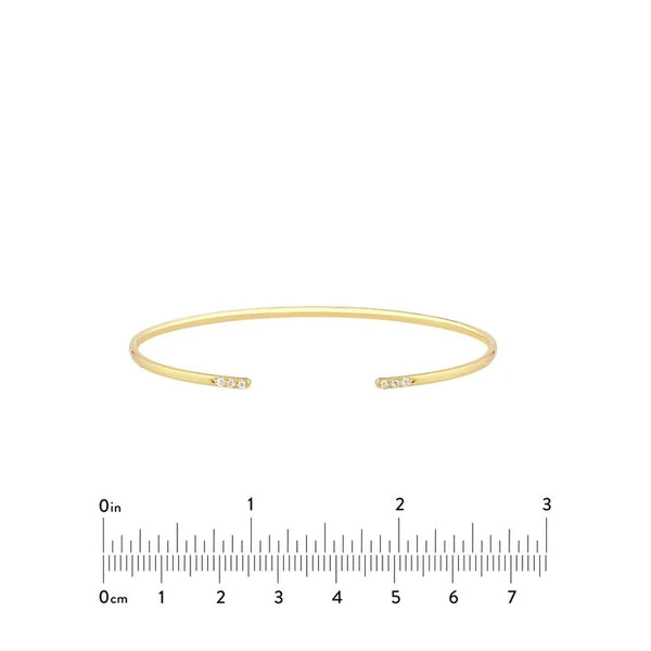 Cuff Bangle with 1/20tcw Diamond Ends