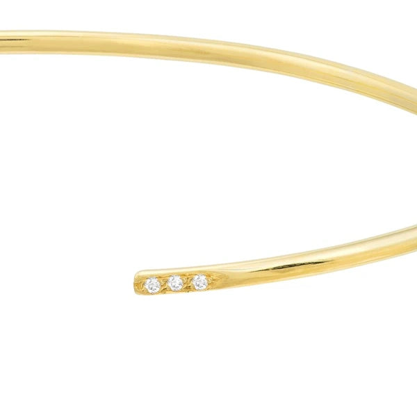 Cuff Bangle with 1/20tcw Diamond Ends