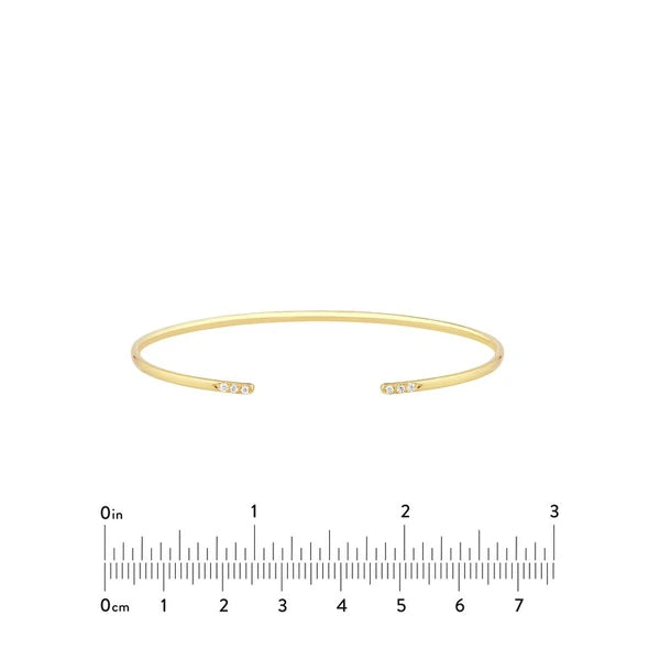 Cuff Bangle with 1/20tcw Diamond Ends