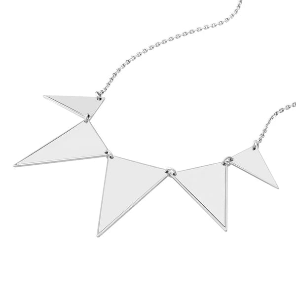 Sterling Silver Graduated Triangles Adjustable Necklace