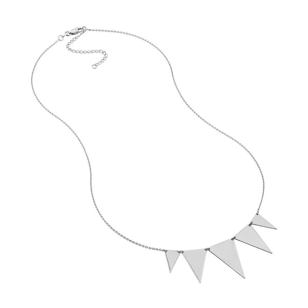 Sterling Silver Graduated Triangles Adjustable Necklace