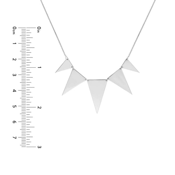 Sterling Silver Graduated Triangles Adjustable Necklace