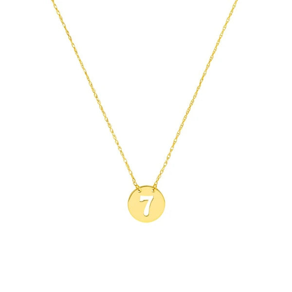 So You Cutout No.7 Mini Disc Necklace