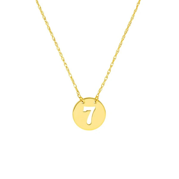So You Cutout No.7 Mini Disc Necklace