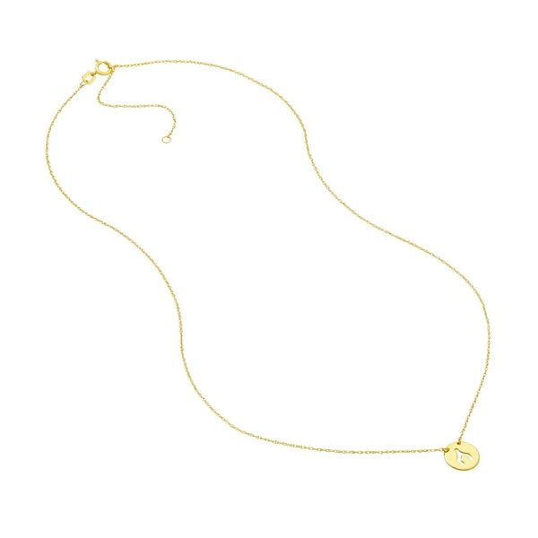 So You Cutout Wishbone Mini Disc Adjustable Necklace