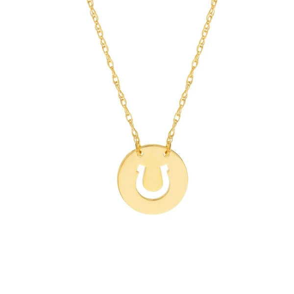 So You Cutout Horseshoe Mini Disc Adjustable Necklace